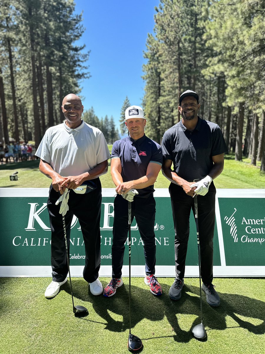 What a day golfing with @andre and Charles for Day 1 of @ACChampionship 😎 #ACCGolf