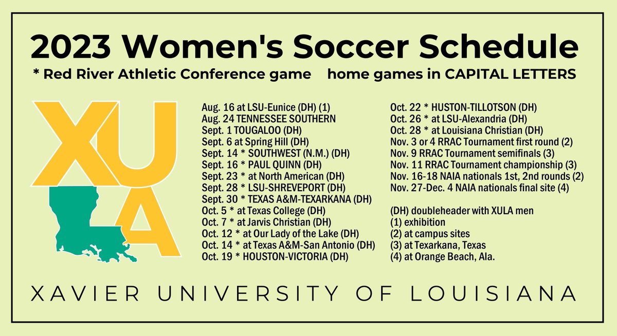 Gold Nuggets' regular-season debut: Aug. 24 at home against NAIA power Tennessee Southern story: xulagold.com/news/2023/7/14… #TeamGold #HailAllHailXU #NAIAWSoccer #HBCU #XULA