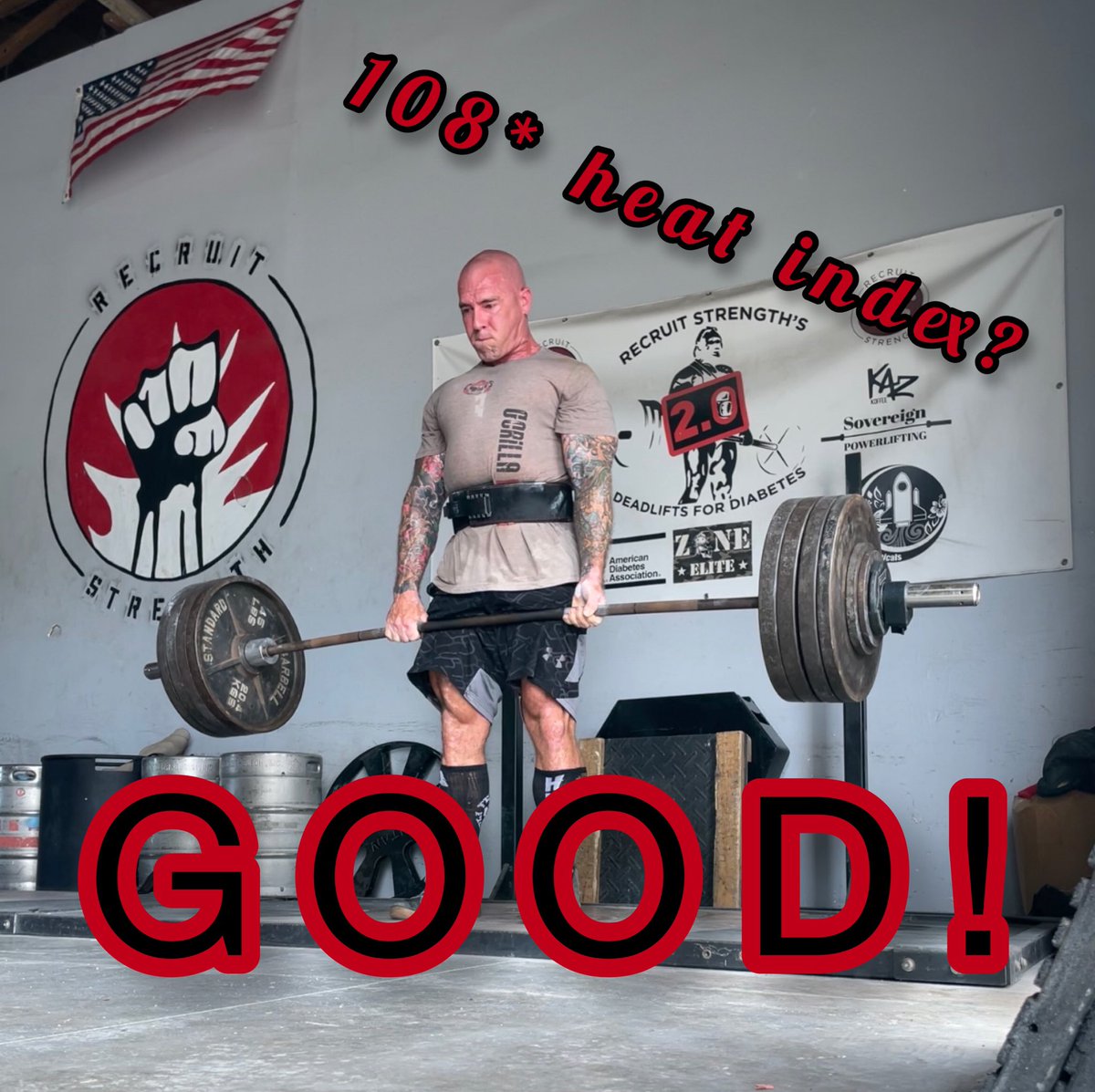 RecruitStrength's tweet photo. 108 degree heat index? GOOD! https://t.co/PhkifbgTIO