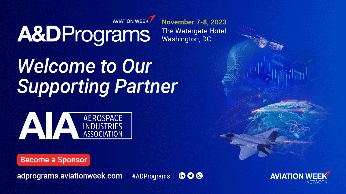 AvWeekEvents's tweet photo. Aviation Week Welcomes our Supporting Partner: "Aerospace Industries Association" to A&D Programs! Thank you for your support!
Learn more >> https://t.co/SAiBf2HvfS
#ADPrograms #AviationWeek https://t.co/MldNXeE8Tl