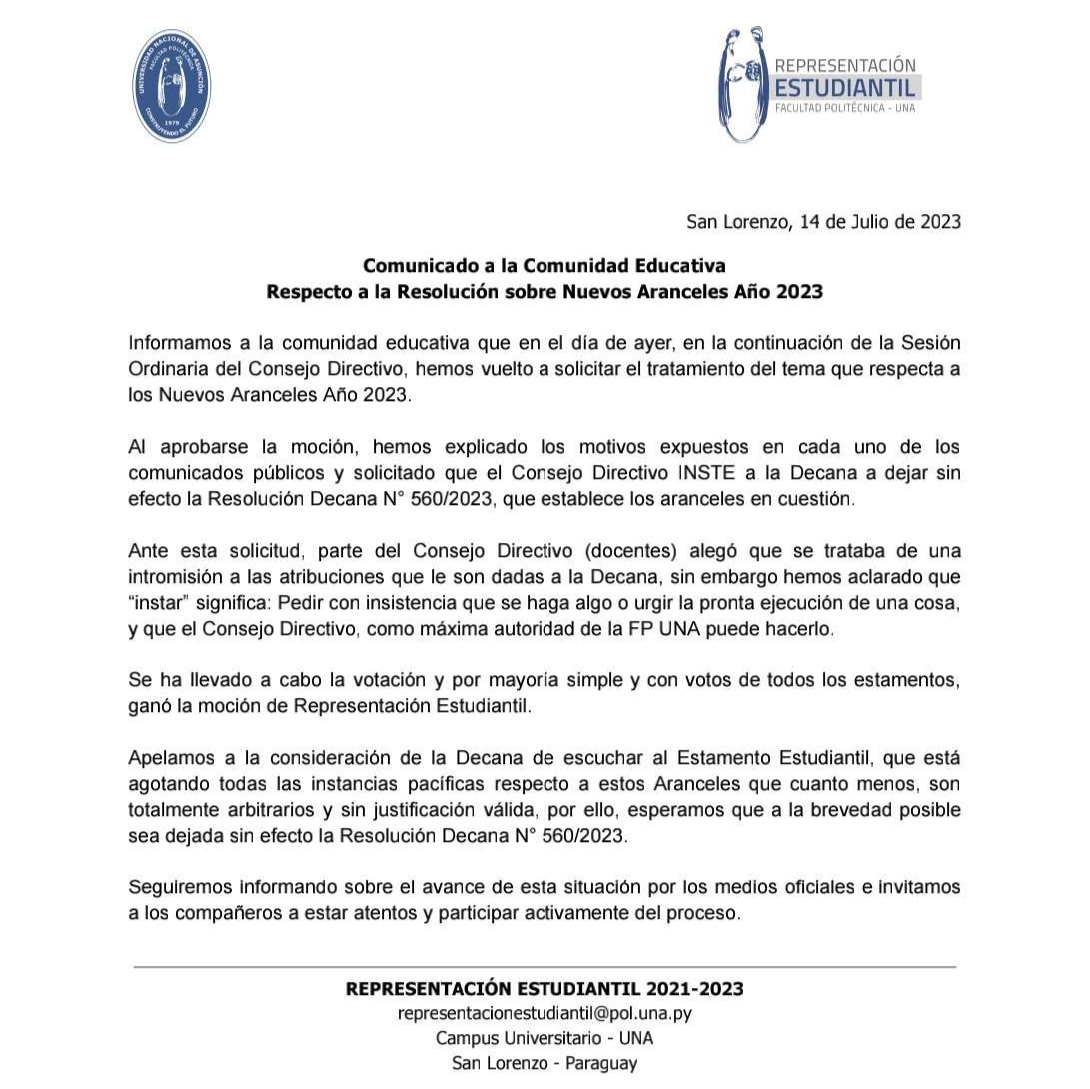 ⭕️ COMUNICADO A LA COMUNIDAD EDUCATIVA ⭕️