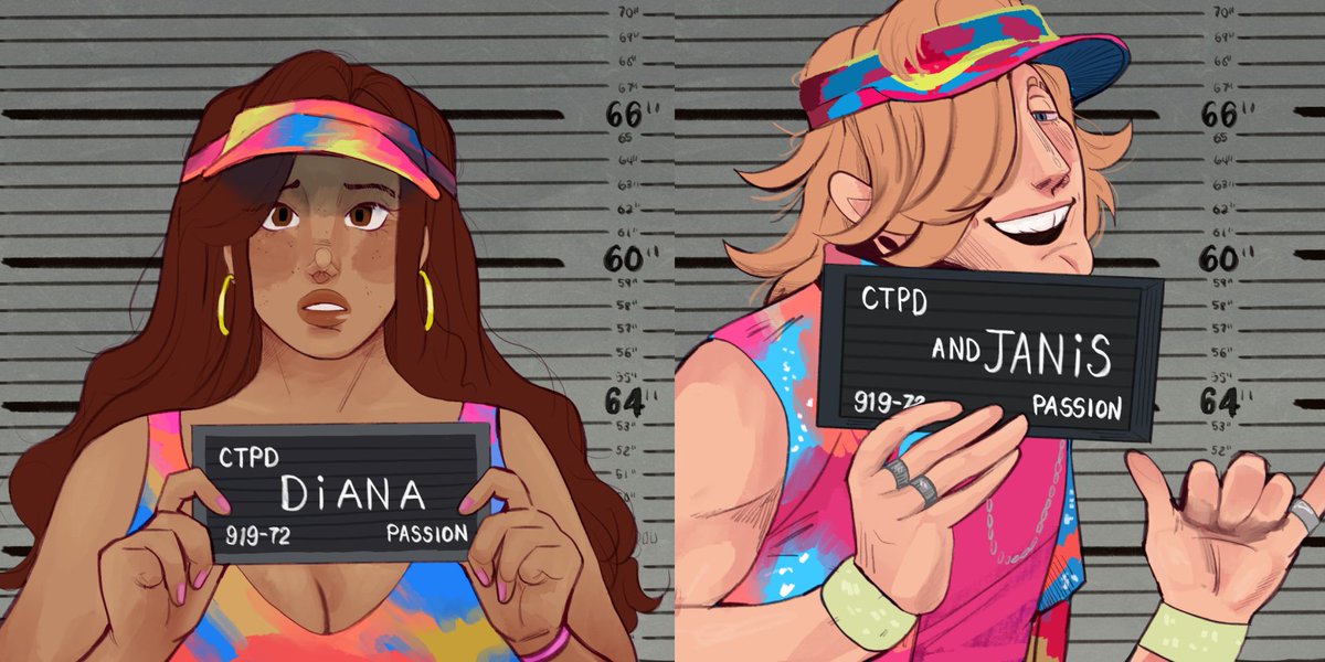 acidic_nova's tweet photo. realized I never posted these here lol!  Janis probably got caught with Totally Not Drugs™ and poor Diana got roped into it
#ArtistOnTwitter #originalcharacter https://t.co/gDSpmUHYWS