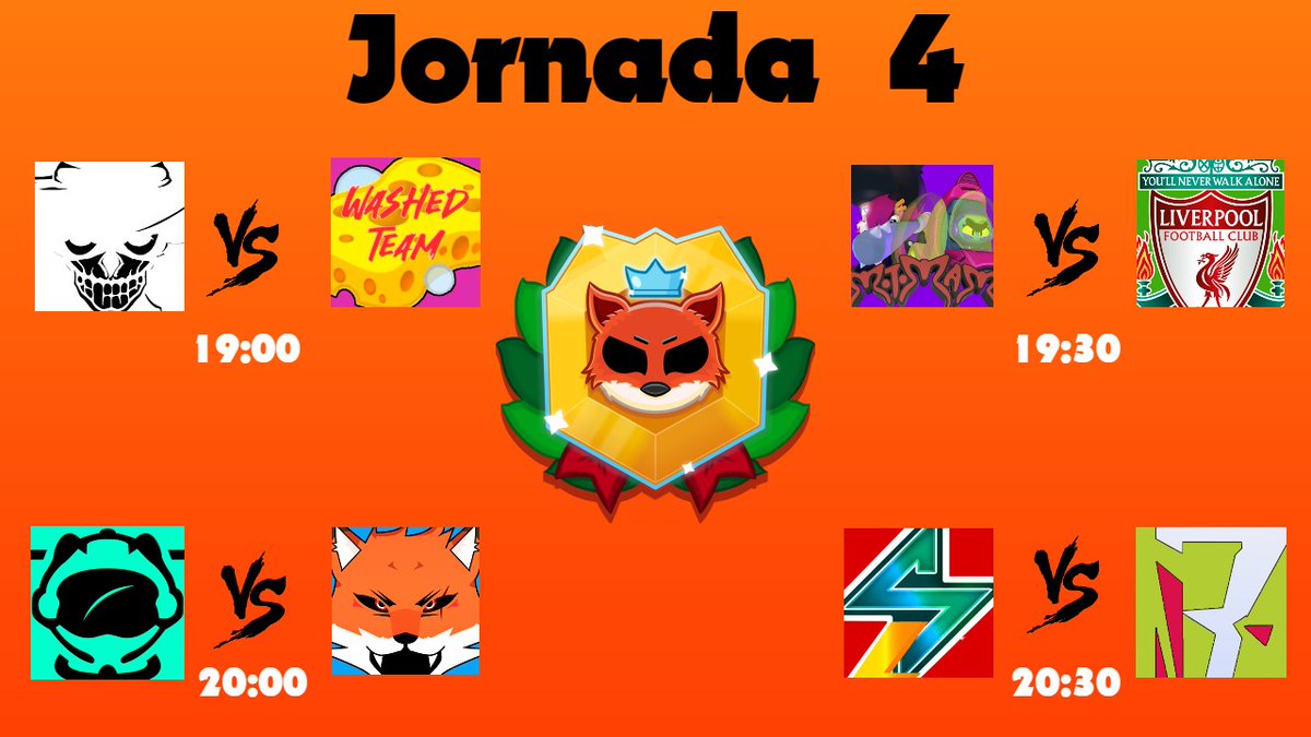 #BrawlStars 
Jornada 4
Estamos ya a la mitad de la liga y tendremos la disputa entre los dos punteros por mantener el liderato, no se lo pierdan en punto de la 19:00 🇲🇽
📺 twitch.tv/tatofox9
🎙️ @carrascoosaa / <a href="/tatofox9/">Tatofox9</a>