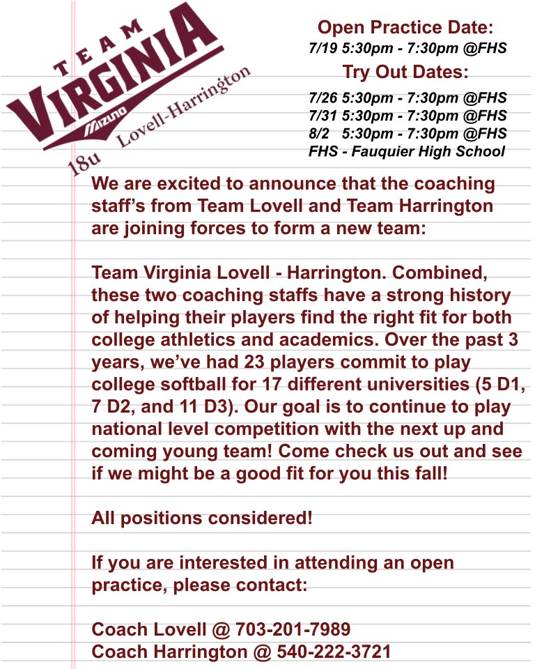 Team Virginia Mizuno -Lovell/Harrington 18U tweet media