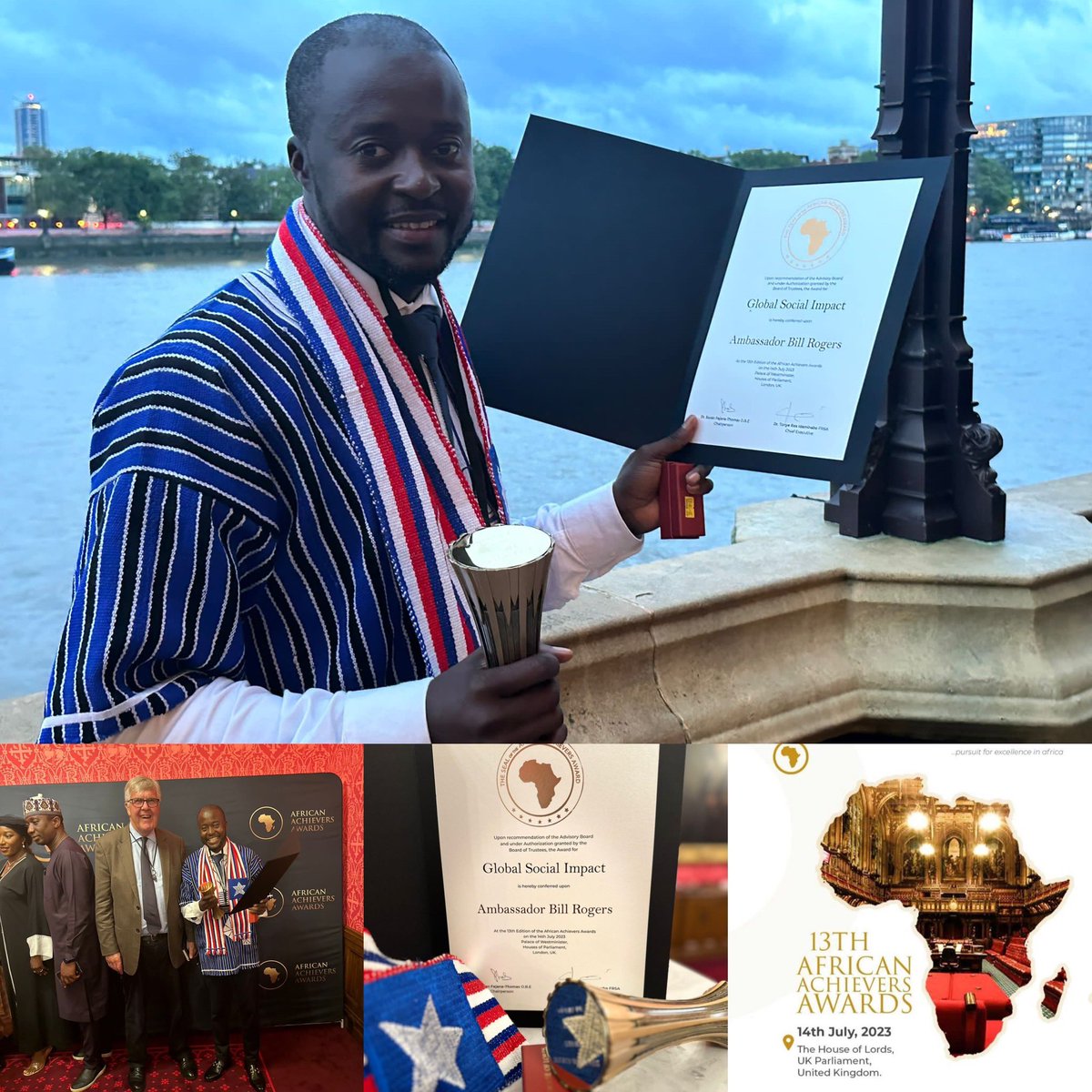 HTKinesiology's tweet photo. HT faculty, Mr. Bill Rogers, has been selected as a recipient of the Global Social Impact Award at the 13th African Achievers Awards by the House of Lords, UK Parliament, United Kingdom‼️⭐️ Congratulations, Bill #HTYou #fRAMily https://t.co/v4JcPscsaj