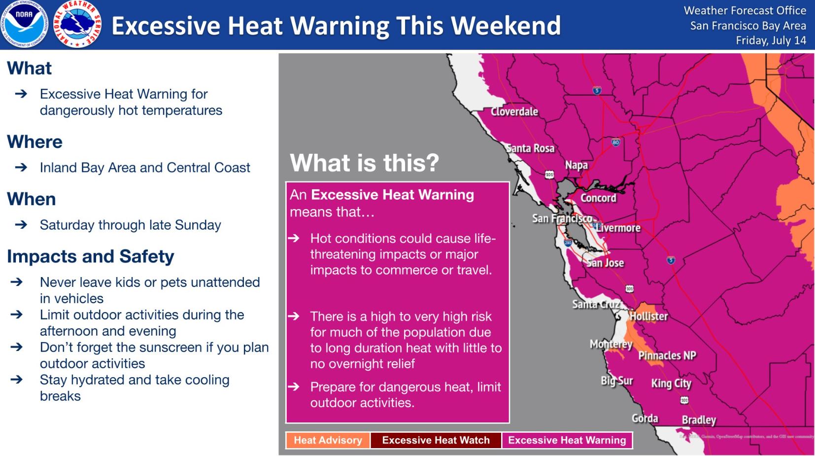 Red Flag Warning, Wind Advisory and Excessive Heat Warning