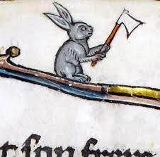 tipoftheaceberg's tweet photo. @erik_kaars Where's the rabbit hiding its axe/bow/sword/lance? Or is this just the bunny that kills you with its bare paws? https://t.co/Axx3zH97wu