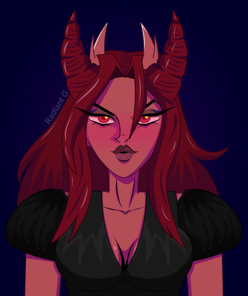 RadiantG_'s tweet photo. 🔥 Veronika Mephi-Stopheles 🔥
This art piece I did is for my friend Andi! Veronika is from his game, Slasher U, an 18+ horror dating sim.
#SlasherU #VisualNovel https://t.co/IO0BSkGQ2K