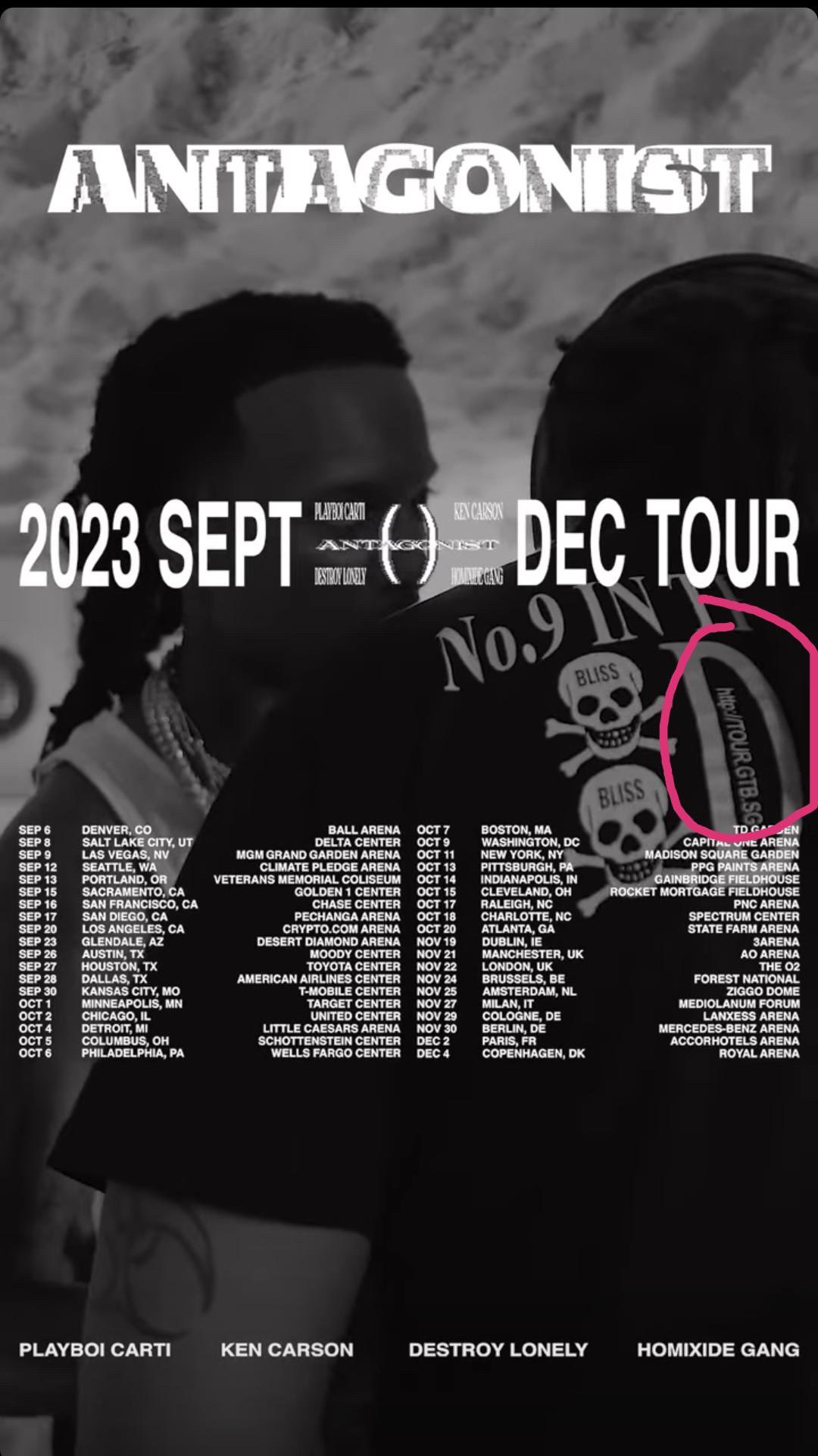 Playboi Carti Tickets & 2023 Antagonist Tour Dates