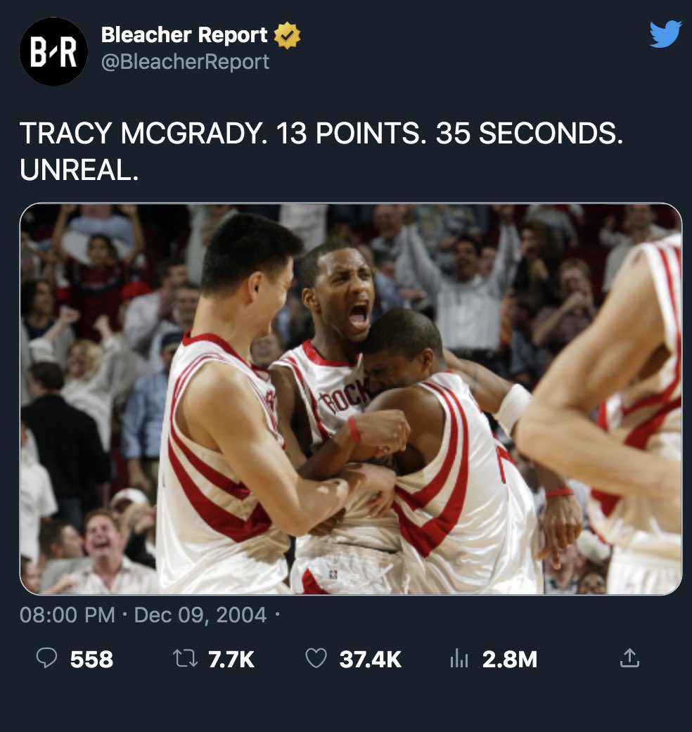 oldnbatweetz's tweet photo. NBA Twitter reacts to Tracy McGrady’s 13 points in 35 seconds (2004-05) https://t.co/CmhztgbFjQ