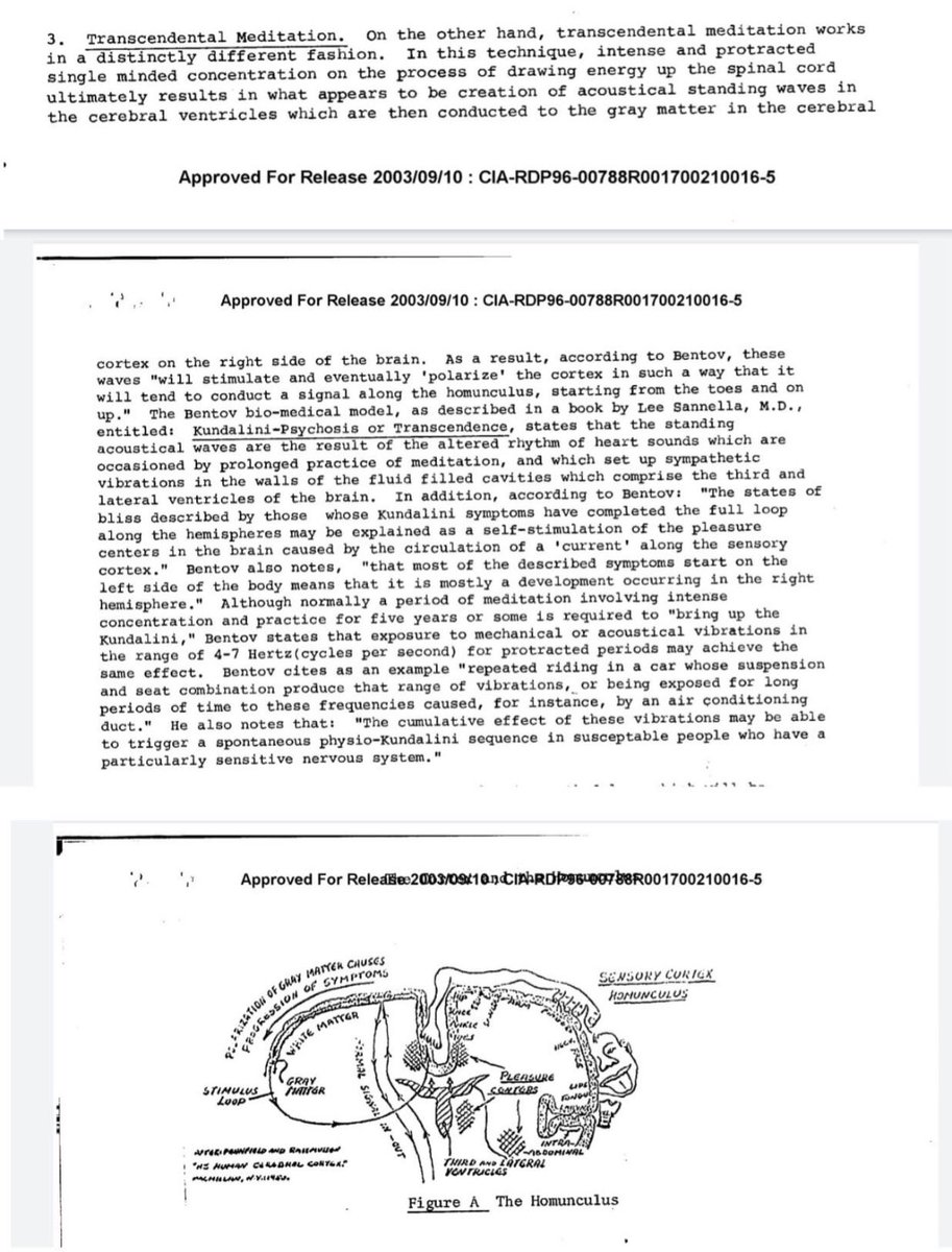 TheKanehB's tweet image. The CIA gateway process says we can breathe energy up the spine to create grey matter. 

I’m assuming this is why they changed the frequency of music to 440hz instead of 432hz