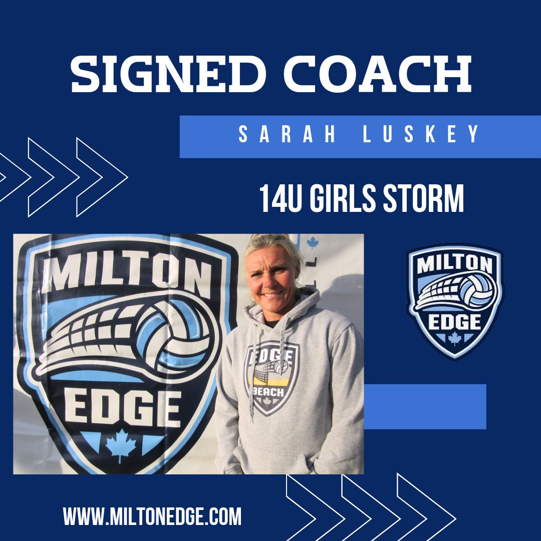 milton_edge's tweet image. Welcome back Coach Sarah! We are happy to have Coach Sarah as HC of our 14U Storm girls. 🏐💙