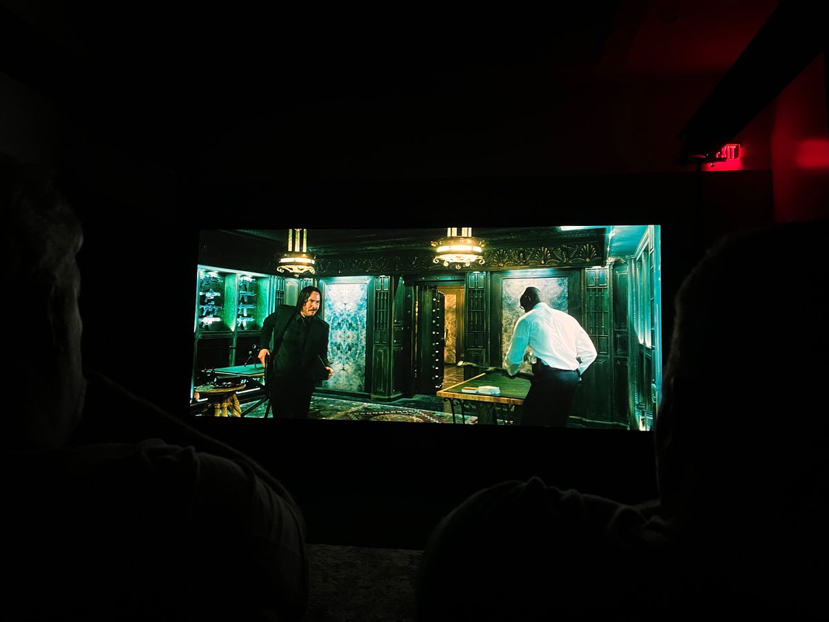 rustinmichael's tweet image. The JTR room at MWAVE is incredible!! John Wick 3 demo on a 183” screen with a JVC NZ9 and volume turned to 11