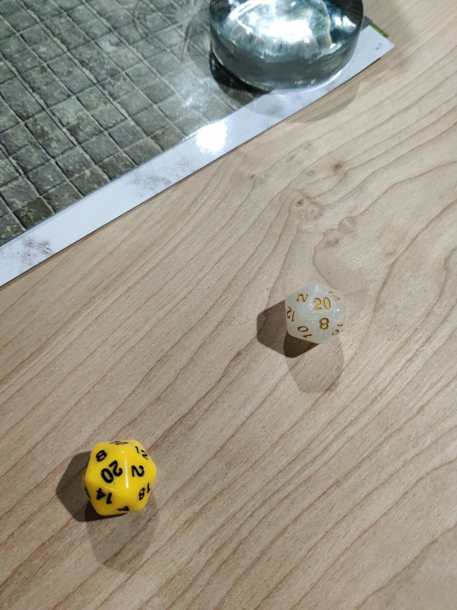 Playing #DnD tonight. Wife had advantage and rolled this.