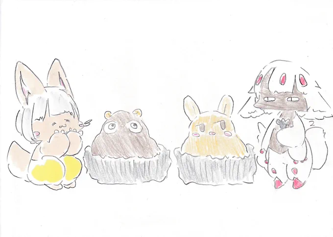 たぬきケーキってさぁ、かわいいよね。 #イラスト #メイドインアビス