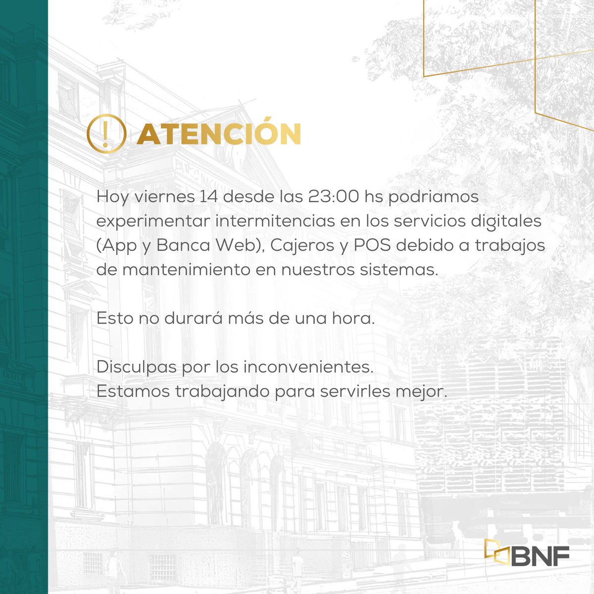 BNF_Py's tweet photo. ⚠️ #BNFinforma⚠️ https://t.co/uHzTIRwzYF