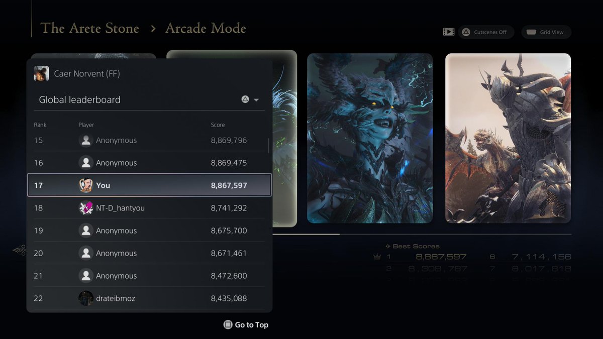 SLYFX_Gaming's tweet photo. 🏆Top 20🏆 |🌎Global Leaderboard🌎|  Arcade Mode: Caer Norvent #KickTV # #Kick # Twitch #FF16 #PS5Share #FINALFANTASYXVI https://t.co/t1cyJ8Unl8