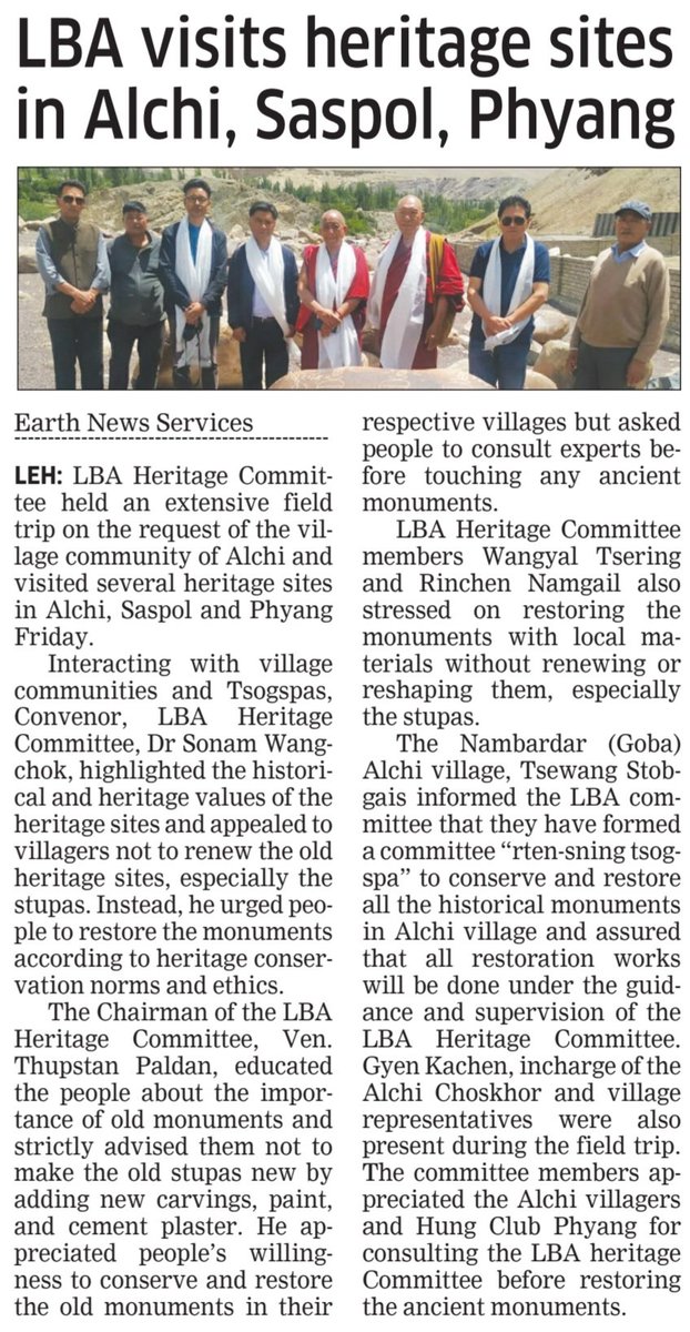 EarthNewsLadakh's tweet photo. #LBA visits heritage sites
in #Alchi, #Saspol, #Phya
@BuddhistLadakh @DIPR_Leh @sonam_wangchok https://t.co/wwqYD6qRog