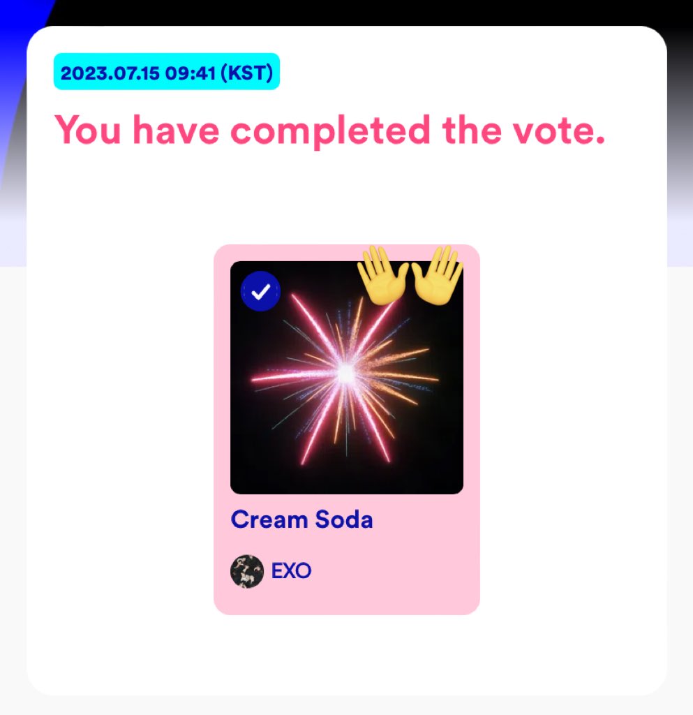EXOGlobal's tweet photo. VOTE 🗳️ | 230715 #EXO - ‘Cream Soda’ on [EP. 806] M COUNTDOWN Pre-Vote 
🔗 https://t.co/6sAcM2nqL2

⏰ Ends on July 17, 11:59PM KST
📝 1 account, 1 vote per day
📉#1 (🚨Let’s widen the gap!)

#EXO #엑소 @weareoneEXO https://t.co/eTKFLShiIf