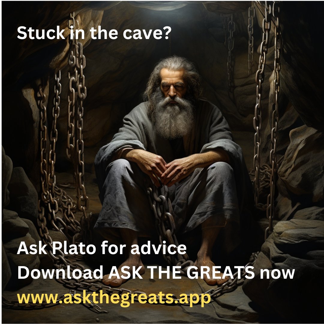 DanCarton's tweet photo. Ask Plato for advice thanks to the power of generative AI

#philosophy #plato #aristotle #wisdom #platoscave #allegoryofthecave #chatgpt #generativeai https://t.co/4hExOTKx5y