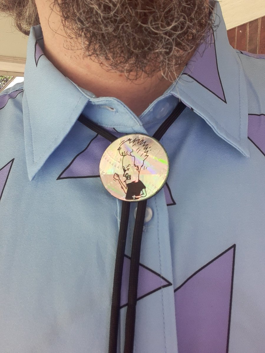 Uh, tonight's bolo tie is brought to you by Beavis' mom. Huh-huh. Links are cool. 👇 #MutantFam #TheLastDriveIn #BoloTie #ShamelessSelfPromo