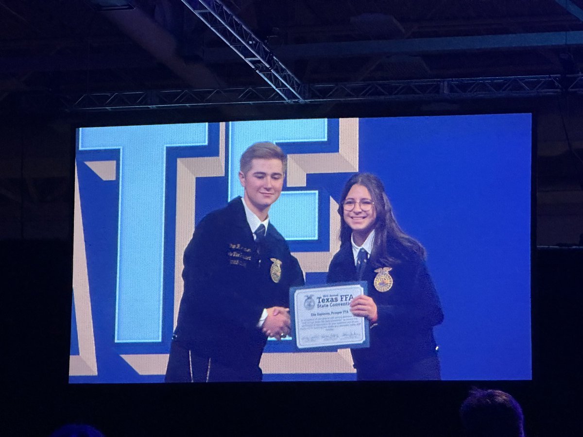 THEProsperFFA's tweet photo. Congratulations to member, Ella Espinoza, for her accomplishments this week as a Photographer for the Convention Media Staff. Ella being selected as a Photographer is an honor for Prosper FFA and we are so proud of her!  #ProsperCTE4Me #ProsperHS @ProsperHS @prosperCTE https://t.co/o1Us4drP84