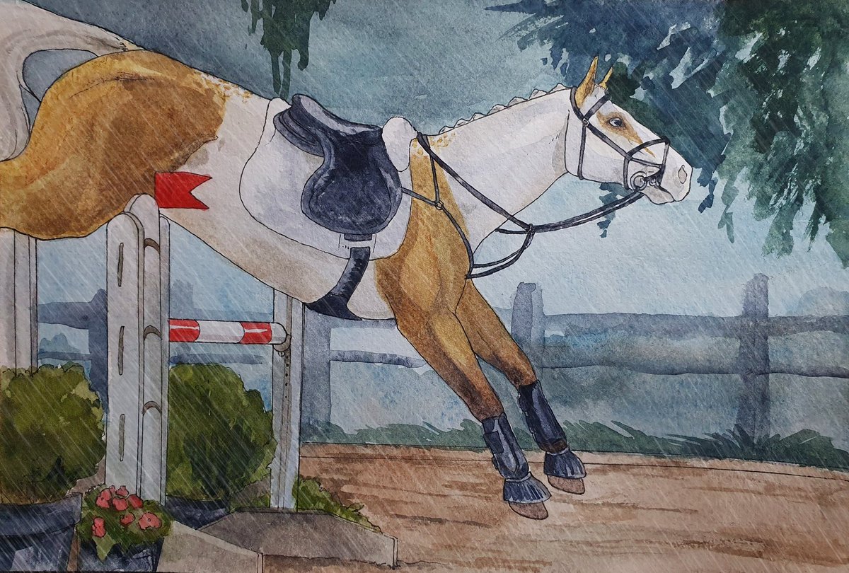 「A little jumpy jump for Desert Orchid, m」|Jack 🌧のイラスト