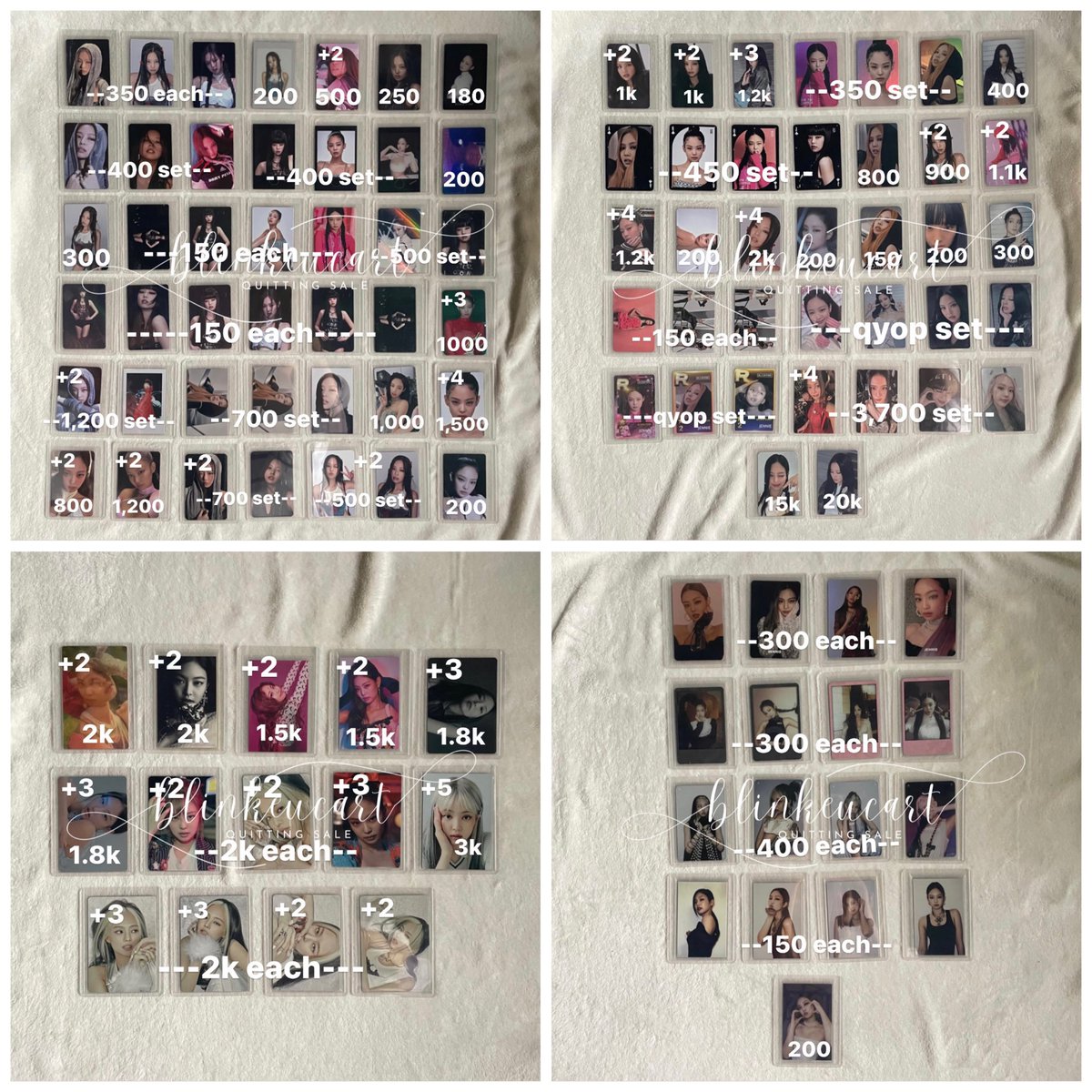 blinkeucart's tweet photo. ~ wts lfb blackpink pc ph onhand ~

♡ JENNIE PHOTOCARDS QUITTING SALE

- please follow ratio‼️
- fixed price; no lowballing ‼️
- prio taking more
- marked = sold
- PAYO

- comment mine + screenshot of desired pc / dm me

t. blackpink jennie rare pc japan the show born pink solo https://t.co/ihBSxBoutV
