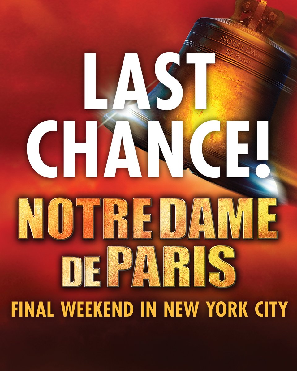 Only 3 chances left to experience the romance, the drama and the spectacle that makes Notre Dame de Paris truly one-of-a-kind. Get your tickets at: notredamedeparis.com
