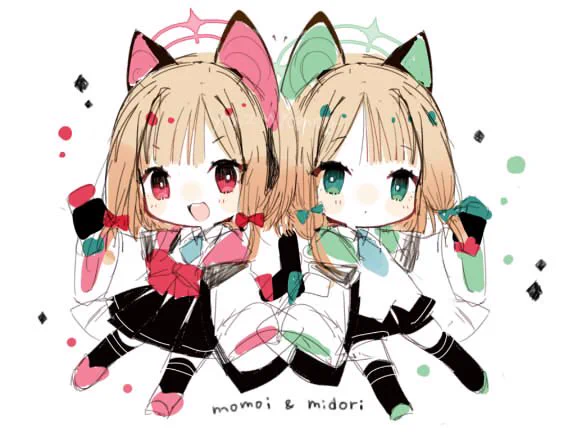ミドモモらくがき