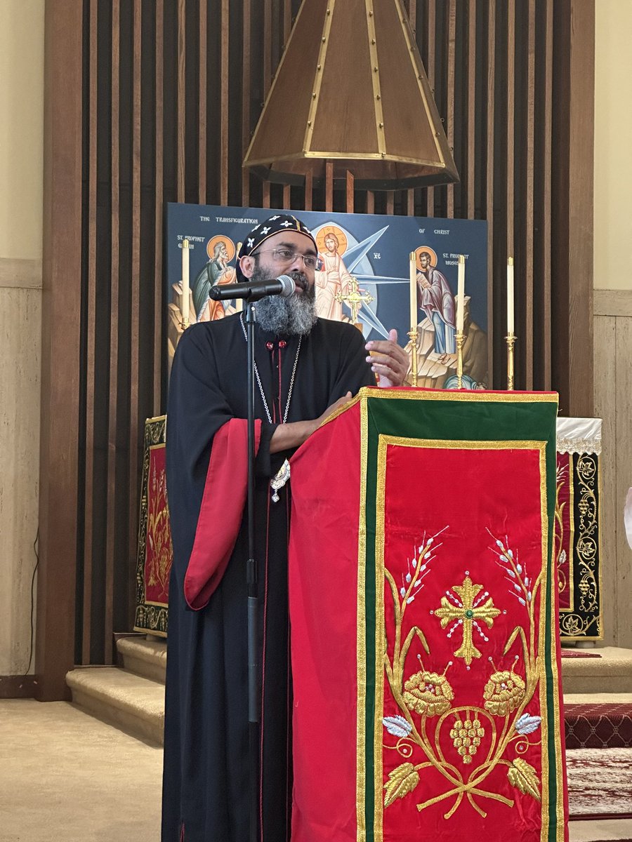 frvijay's tweet photo. Paraphrasing the retreat message of HG @Stephanos2022, ‘the opposite of Eucharist is a lack of remembrance/gratefulness’ #fyconf @htrcretreat https://t.co/gym1KInbFn