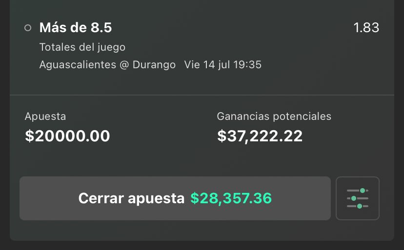 alex_talancon's tweet photo. En media hora ⏳ es el juego y ya se gano el 50% de la ganancia ⚾️🔥🔥🔥 (Error de cuota) 

#TradingBets #TuAnalista #LMB 🎁 https://t.co/nsQO1i5yPl