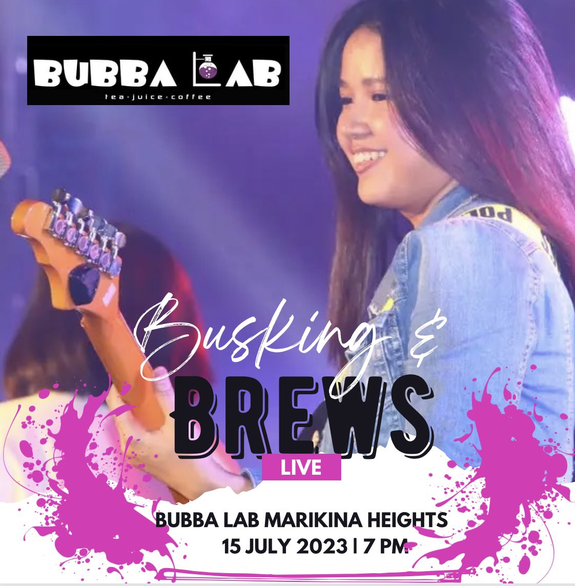 BubbaLab's tweet photo. Tonight, we’ll have a great Busking Performance featuring labmate Aliza Punla. Catch her live this Saturday, 15th July 2023 @ 7 pm, Bubba Lab Marikina Heights. You may share love &amp; tips and extend your requested songs. See you! 😀💜 #Marikina #MarikinaCity https://t.co/pSmrhYN8MC