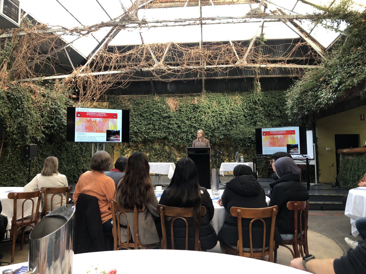 kenton_thompson's tweet photo. Thought-provoking presentation by @robynlindsayBgo at Vic Winter Education Weekend in Echuca. Outlining the impact of flooding in rural VIC, the response and ongoing recovery. @ASMIRTorg #ASMIRTorg https://t.co/ay4XEfUufI