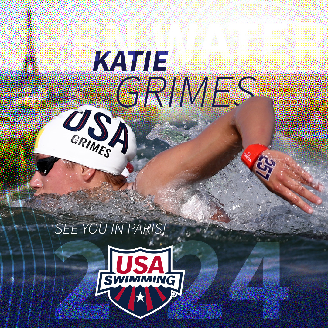 Katie Grimes, WE WILL SEE YOU AT THE PARIS OLYMPICS! With her third-place, photo finish in today’s #AQUAFukuoka23 10K, she becomes the fourth American woman EVER to qualify for the Olympics in an open water event 🙌