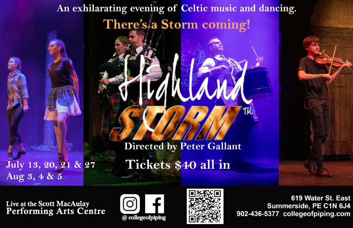 On now  #HighlandStorm!
@collegeofpiping
collegeofpiping.com
#CelticMusic #CelticDance #Summerside #PEI #ScotSpirit #ScottishBanner #CollegeofPipingandCelticPerformingArtsofCanada #ScottMacaulayPerformingArtsCentre