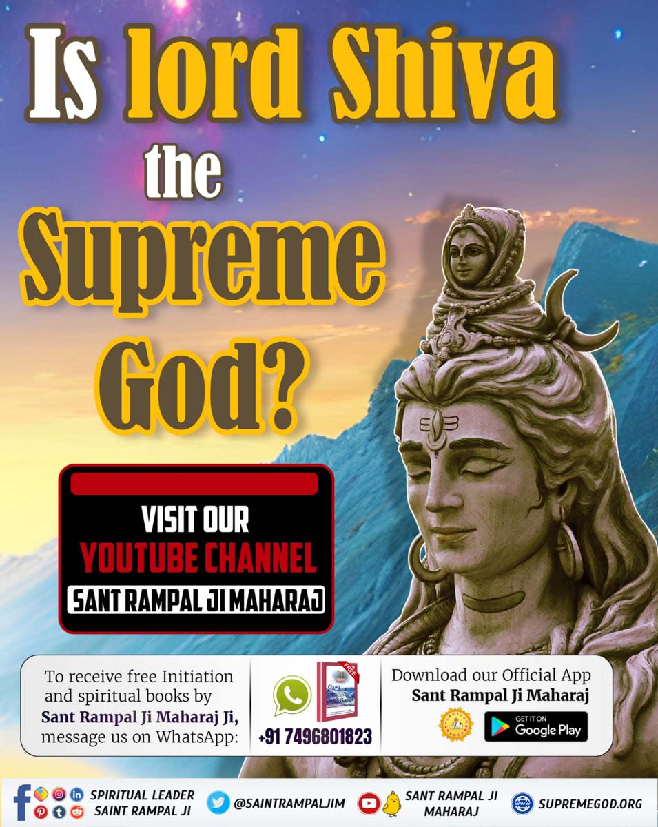 dileepyadav_9's tweet photo. Whom does God Shiva meditate?
To know Download our Official App or visit our YouTube Channel Sant Rampal Ji Maharaj
#SpiritualMessageOnShivratri 
Gyan Ganga https://t.co/hO5ZsBfV5Z
