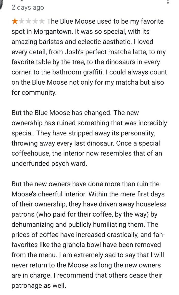 PeriodFarts's tweet photo. Not my review but this person is dead on. really disappointing to gut everything that made it special and keeping only the name. https://t.co/2APKKd3CZq