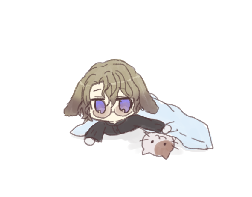 「ぬいぐるみを寝かしつけるおみみの先生」|よものイラスト