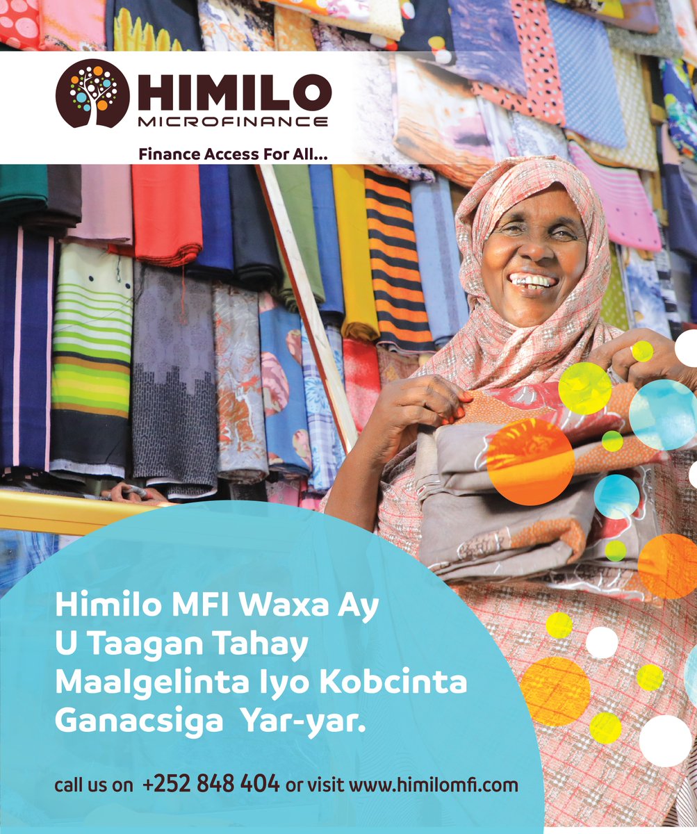 HimiloMFI's tweet photo. Himilo MFI Stands For The Financing And Growth of SMEs
#Himilomicrofinance https://t.co/tEJ3PcJWAQ