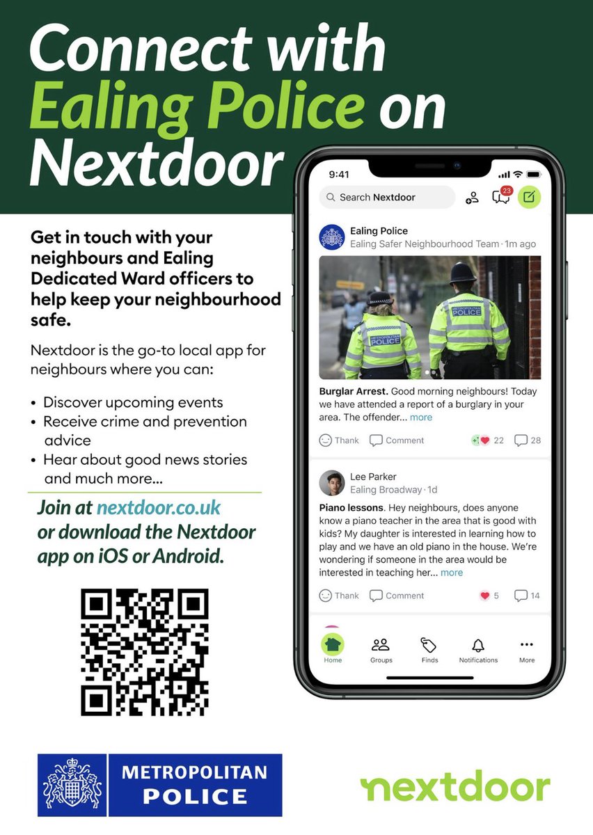 JM4NorwoodGreen's tweet photo. #NorwoodGreen & #Southall residents @ealingMPS have launched their account on @Nextdoor Why not register today to hear about upcoming events like #coffeewithacopper & more from @MPSNorwoodGreen @MPSSouthallBdwy @MPSSouthallGrn @MPSDormersWells @MPSLadyMargaret https://t.co/SC5Rvk6nps