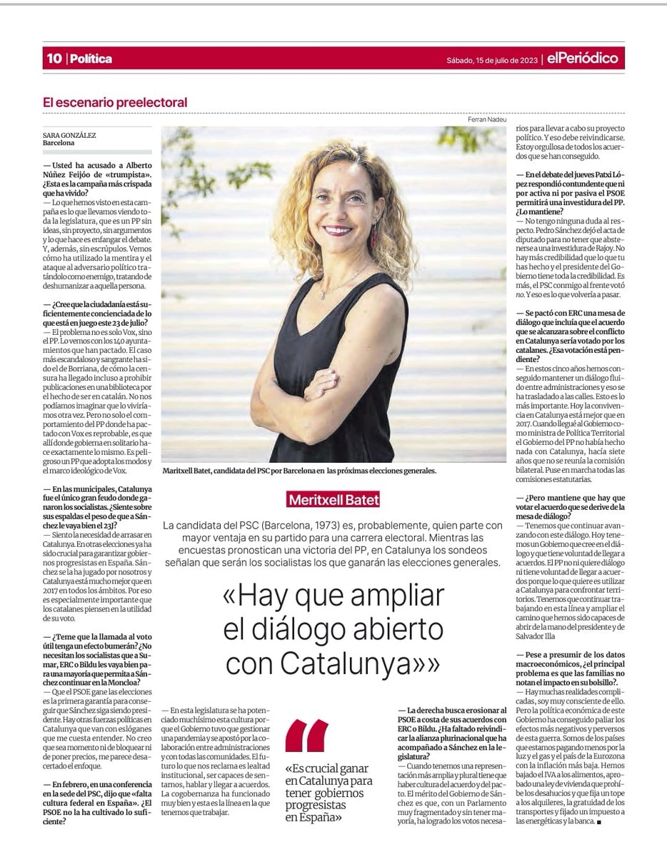 meritxell_batet's tweet photo. 🌹 Que el #PSC gane las elecciones es la garantía para que @sanchezcastejon siga siendo presidente. 

No creo que sea momento ni de bloquear ni de poner precios. 

Nos estamos jugando una batalla cultural.

#Endavant 
#CatalunyaAvança
#VotaPSC https://t.co/LNlFvOdf7c
