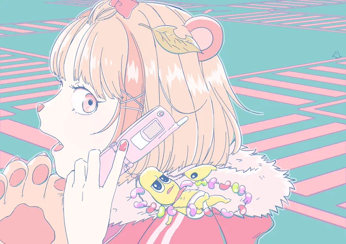 平成!ガラケー! #ぽこあーと #オシャレになりたいピーナッツくん