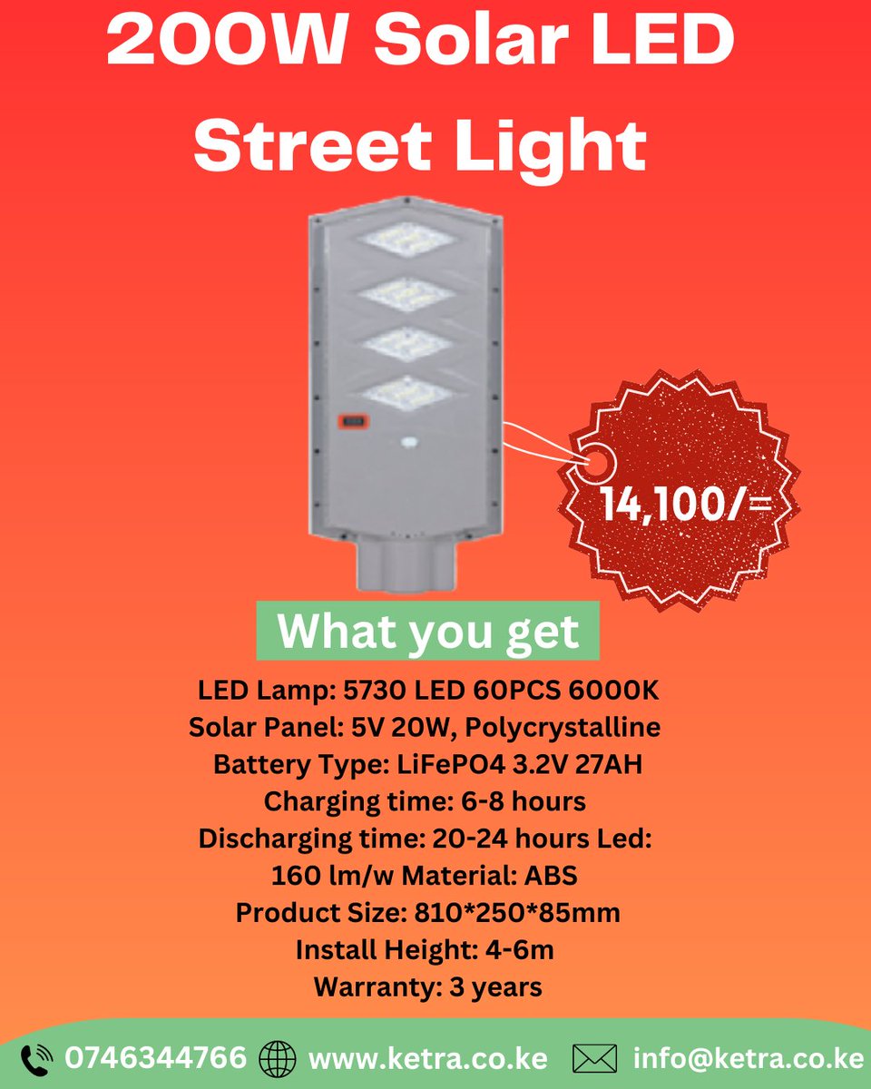 ketrapower's tweet photo. Illuminate your Pathway to Sustainability by Ketra Solar-Powered LED Street Lights.

Call/Whatsapp 0746344766

#SolarPower #LEDLights #SustainableLiving #GreenEnergy #BrighterFuture #StreetLighting #RenewableEnergy #CleanTechnology https://t.co/VnqVALrCxF