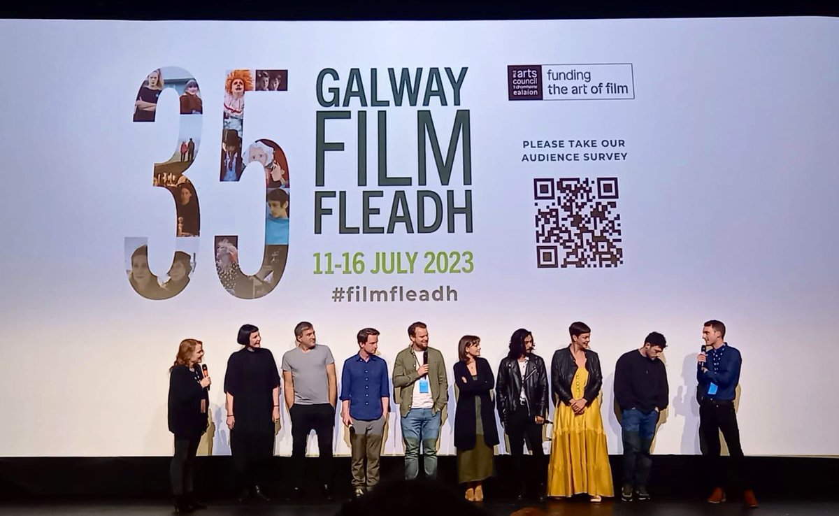 #DoubleBlind Irish premiere at @GalwayFilm 🎥On stage with @Die_Hexen @failsafefilms @PollyAMcIntosh @ianhuntduffy for post show discussion. Cheers @WildCardDistrib @ScreenIreland #filmfleadh