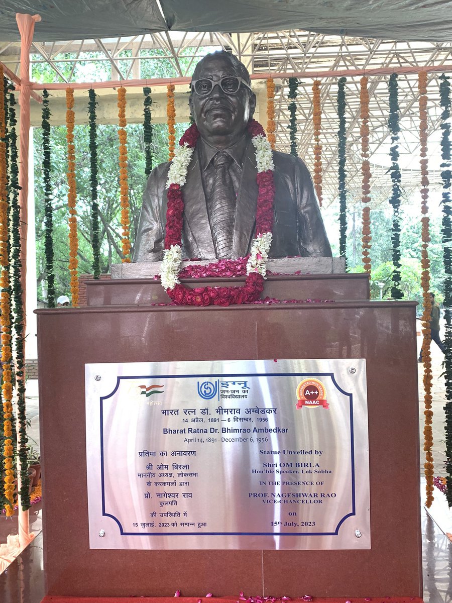 himadridelhi's tweet photo. #Ambedkar statue inauguration… @OfficialIGNOU @IgnouVc by @ombirlakota @loksabhaspeaker https://t.co/WpcitGjuvx