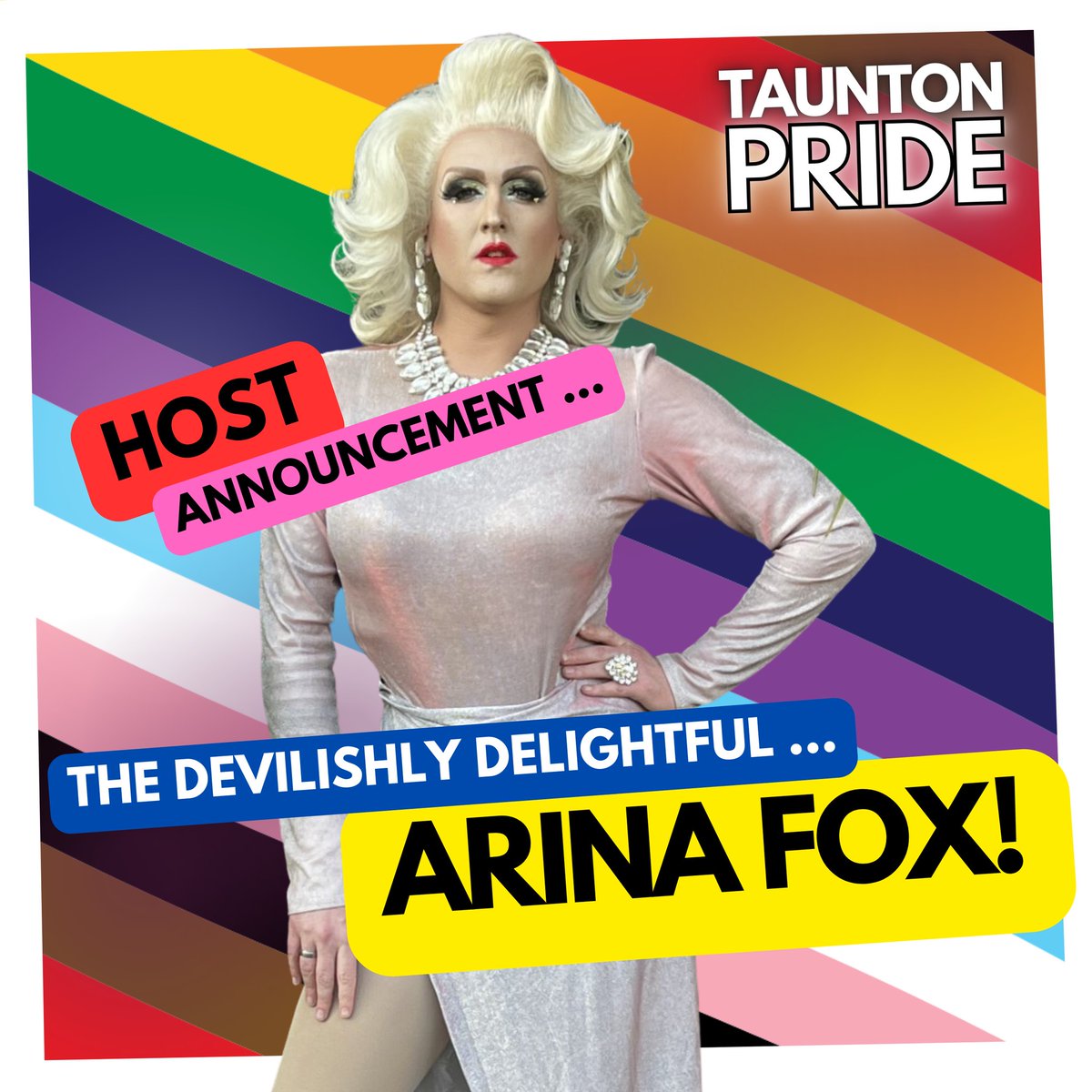 A week today!! Are you ready!! So much going on the day, and this is only part of the line-up !! Get your tickets now at tauntonpride.co.uk or from the Taunton Visitor Centre