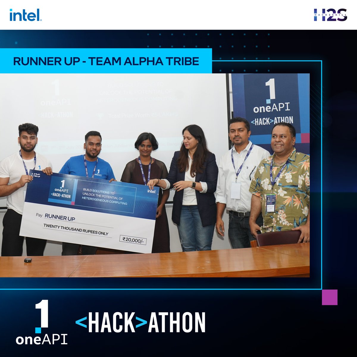 hack2skill's tweet image. 🎊 Runner Up | Intel® oneAPI #Hackathon 📍
🏆Congratulations Team 'Alpha Tribe'
🎖 Subhajit Maji
🎖 Sagor Biswas
Challenge worked on: 'Open Innovation in Education'
#oneAPIhackathon #oneAPI #hackathon