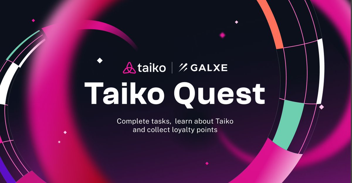 WiseCrypto_'s tweet photo. 🚀 Taiko x Galxe Quest is Live

Complete all the @taikoxyz quests and claim loyalty points.

🔗https://t.co/FjPFZb4oeP

"The loyalty points serve as proof of participation and may be used to access potential future rewards"- Taiko Official 👀
