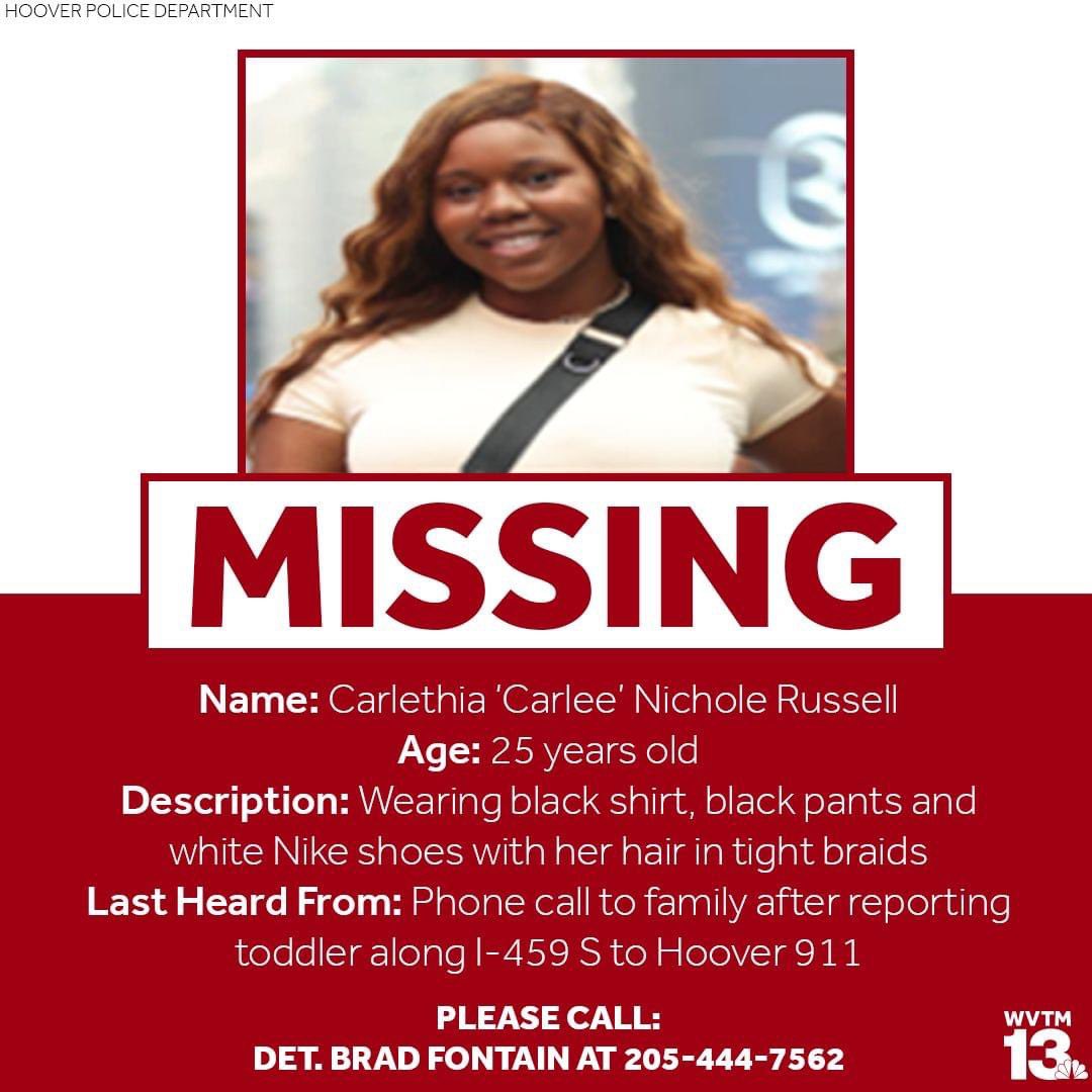 Carlee Russell has been missing more than 24 hours.
